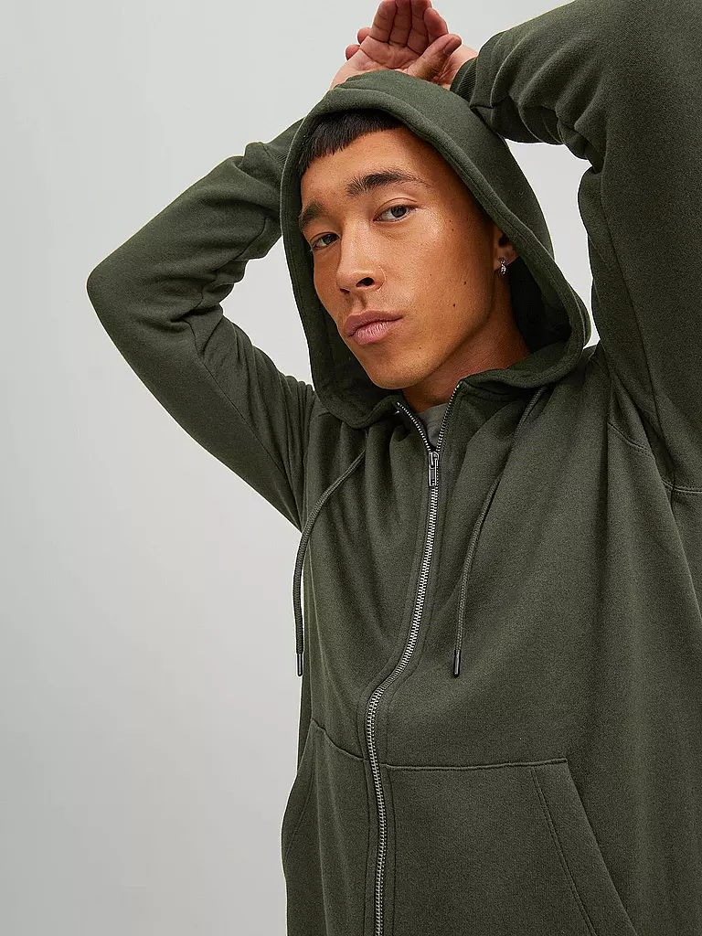 JACK & JONES | Kapuzensweatjacke JJESTAR  | olive