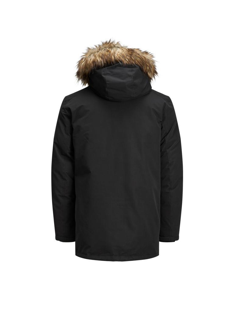 Parka JACK & JONES Pour Homme - Coupe Normale, Manches Longues, Fermeture éclair, Couleur Noire, Taille XL