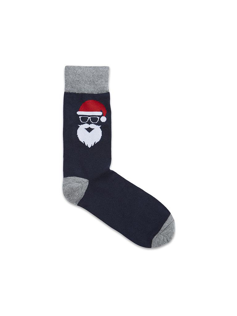 JACK & JONES | Socken-Geschenkbox 3-er "Santa" | blau