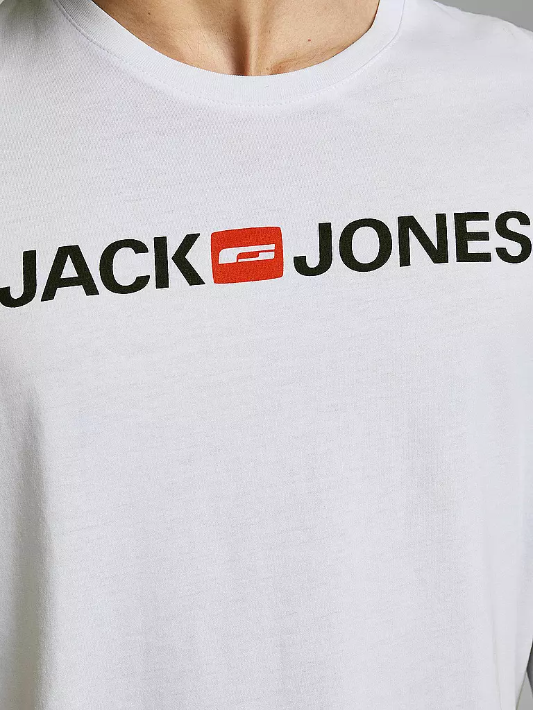 JACK & JONES | T-Shirt "JJECORP"  | weiss