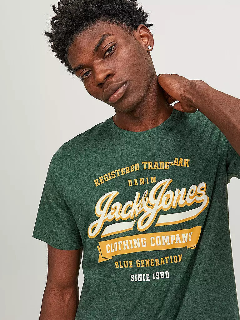 JACK & JONES | T-Shirt JJELOGO | dunkelgrün