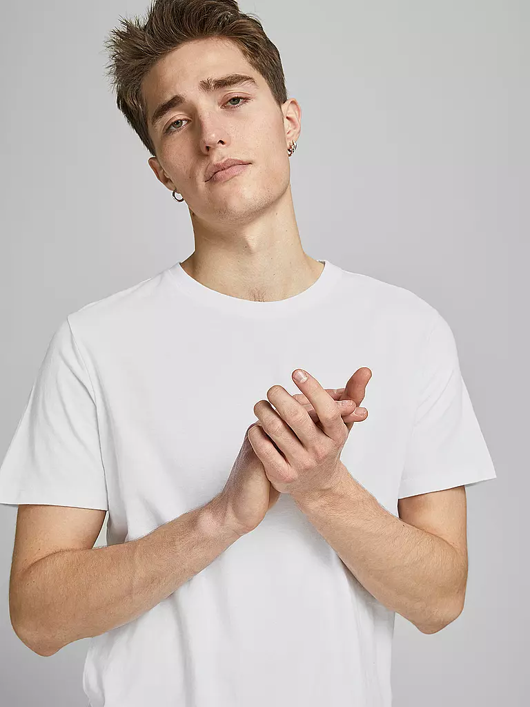 JACK & JONES | T-Shirt JJENOA  | weiss