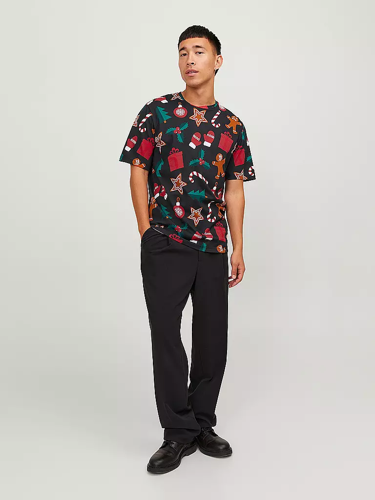 JACK & JONES | T-Shirt JORXMAS | schwarz