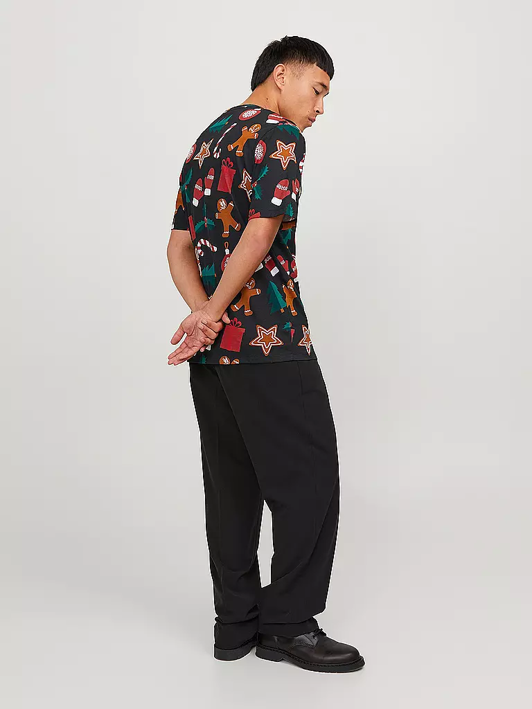 JACK & JONES | T-Shirt JORXMAS | schwarz