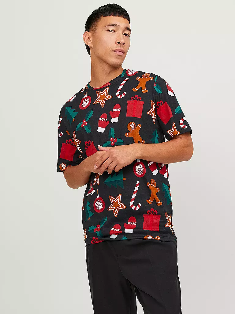 JACK & JONES | T-Shirt JORXMAS | schwarz