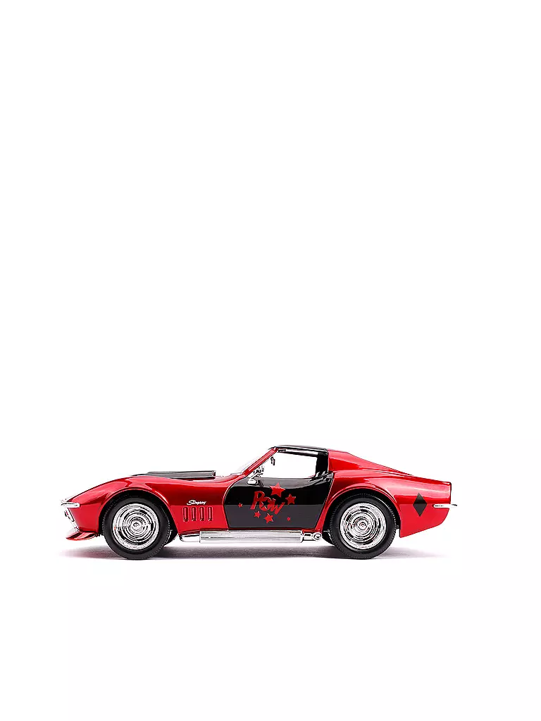 Miniature JADA Toys - Chevrolet Corvette Stingray ZL1 1969 1:24 Rouge Bonbon - Étoiles & Rayures