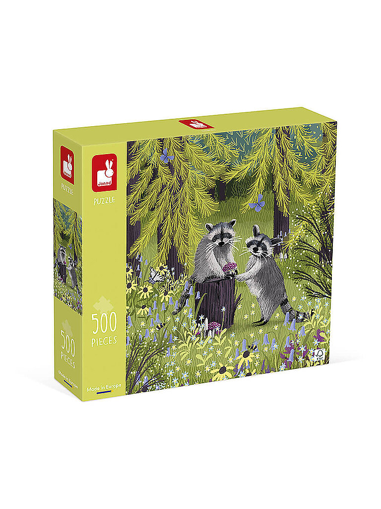 JANOD Puzzle - Waschbären 500 Teile