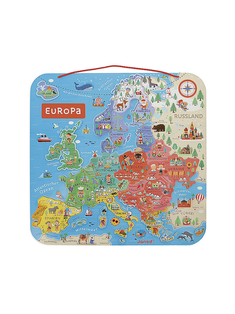 JANOD Magnetisches Puzzle Land Europa