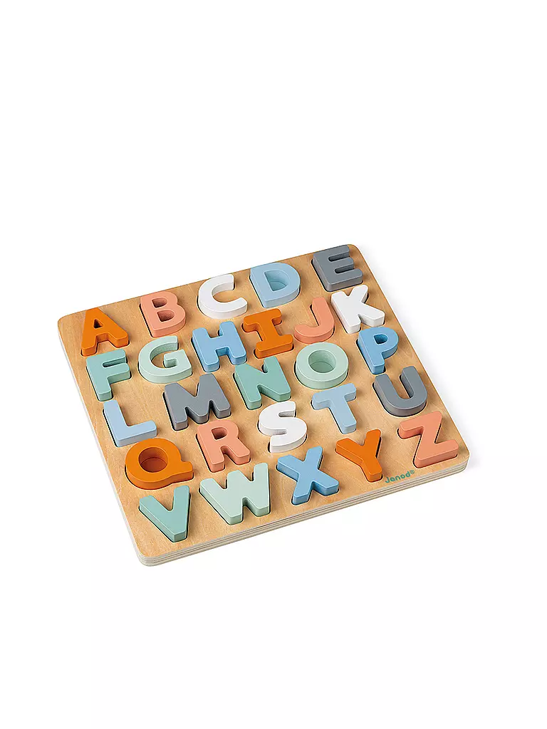 JANOD | Holzpuzzle Alphabeth mit Kreidetafel | keine Farbe