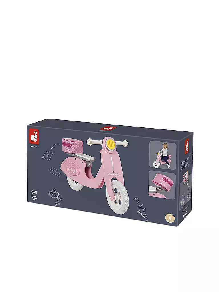 JANOD | Laufrad Holz gross Scooter Mademoiselle | rosa