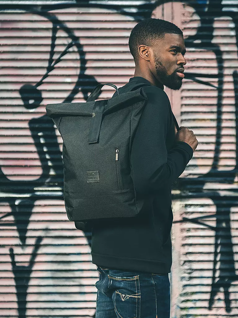 JOHNNY URBAN | Rolltop Rucksack " Robin "  | schwarz