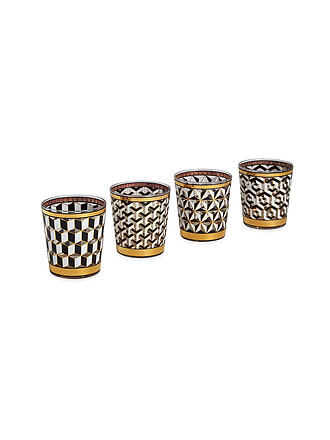 JONATHAN ADLER | Trinkglas 4-er Set VERAILLES 340mll Black / White
