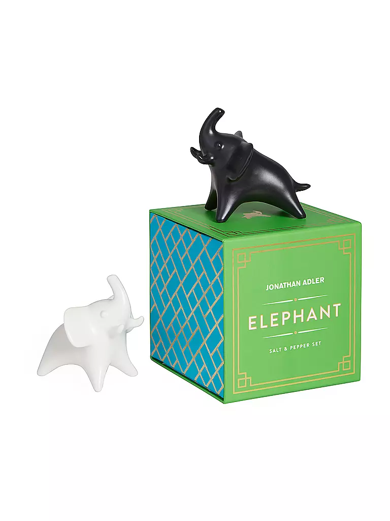 JONATHAN ADLER | Salz- und Pfefferstreuer Set ELEPHANT Black / White | schwarz