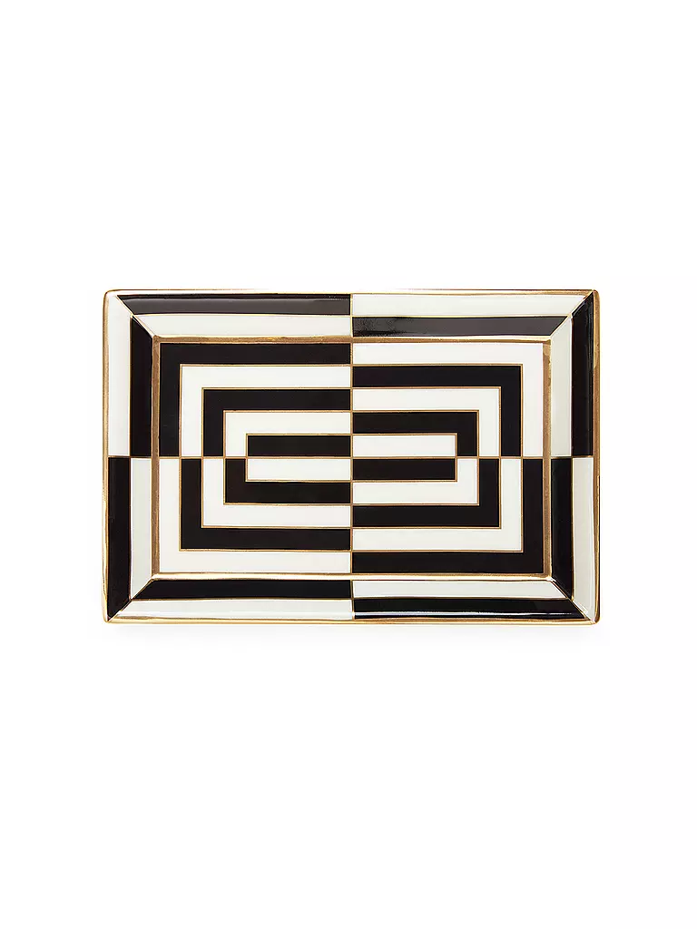 JONATHAN ADLER | Schale OP ART 17,5x12cm Black / White | schwarz