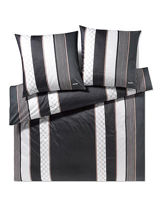 JOOP | Satin Bettwäsche Cornflower Stripes 2 x 70x90cm / 200x200cm Deep Stone