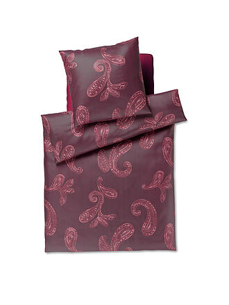 JOOP | Linge de lit en satin PAISLEY 70x90cm/140x200cm Rouge foncé