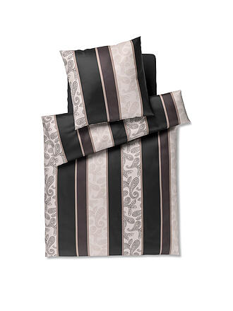 JOOP | Linge de lit en satin PAISLEY STRIPES 70x90cm/140x200cm Noir