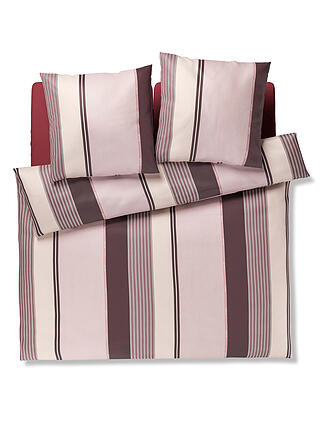 JOOP | Satin Bettwäsche HERRINBONE STRIPES 2x70x90cm/200x200cm Rose