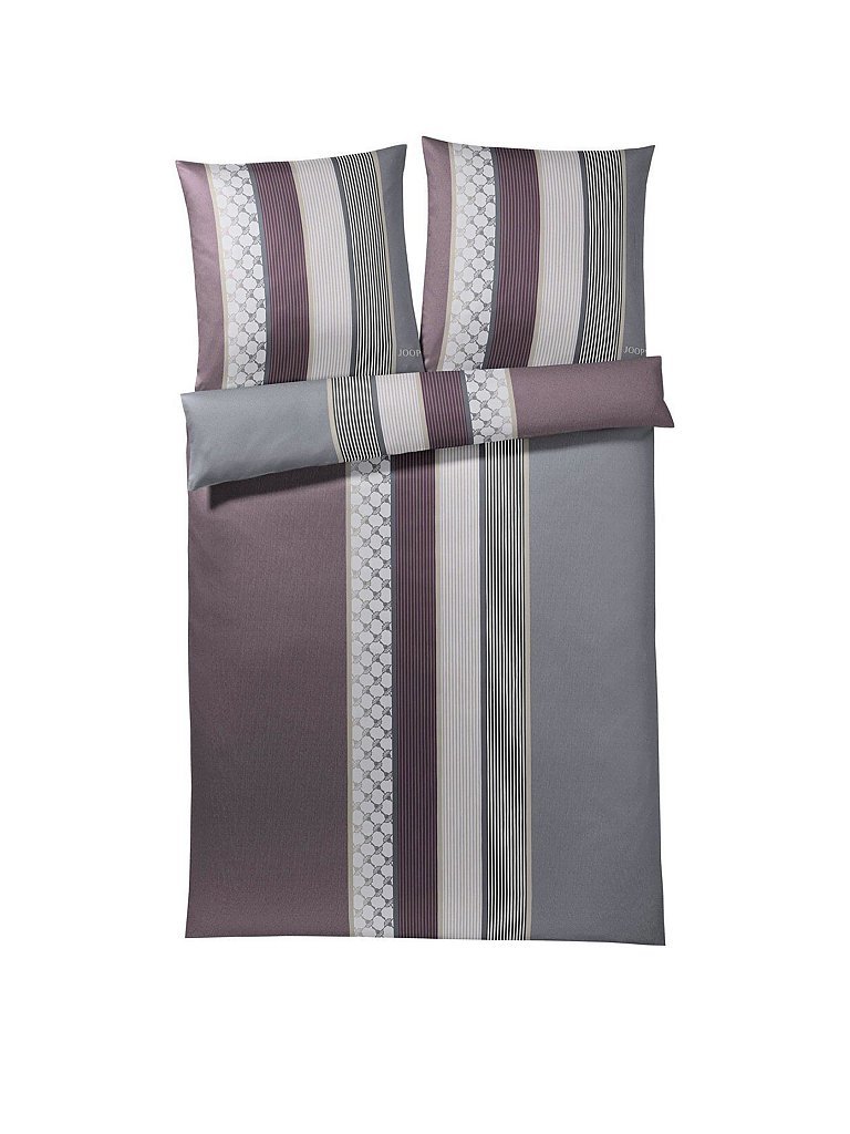 JOOP Satin-Bettwäsche Cornflower Stripes 70x90 / 140x200cm (Deep Wine) rot