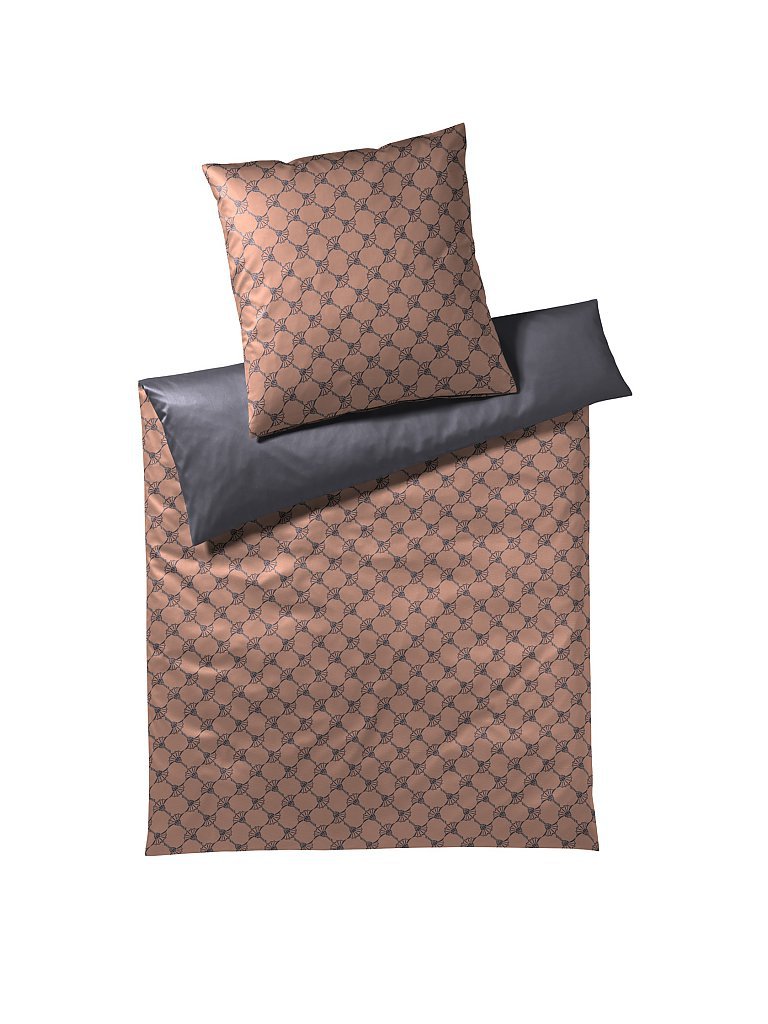 JOOP Satin-Bettwäsche Double 70x90cm/140x200cm (Kupfer/Grau) kupfer