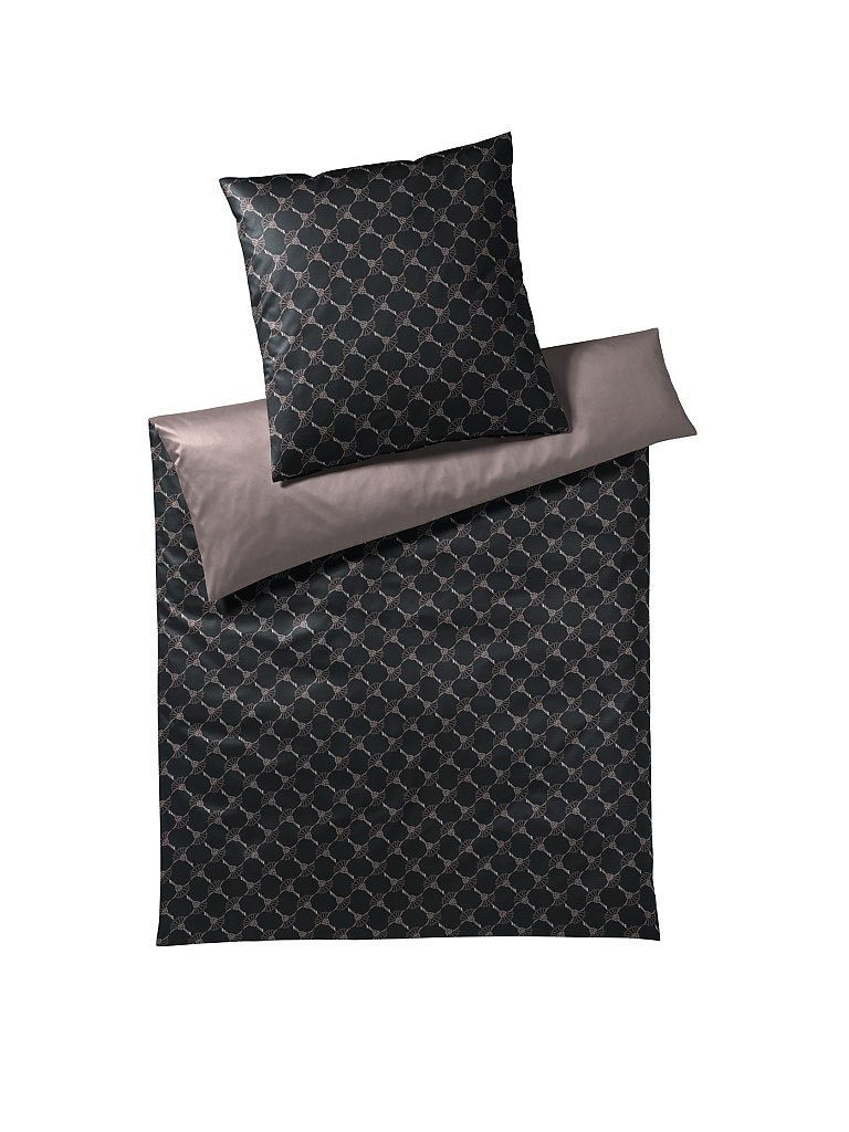JOOP Satin-Bettwäsche Double 70x90cm/140x200cm (Schwarz/Silber) schwarz