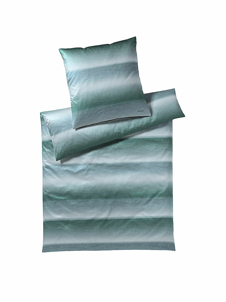JOOP Satin-Bettwäsche Vague 70x90cm/140x200cm (Aqua Flow) petrol