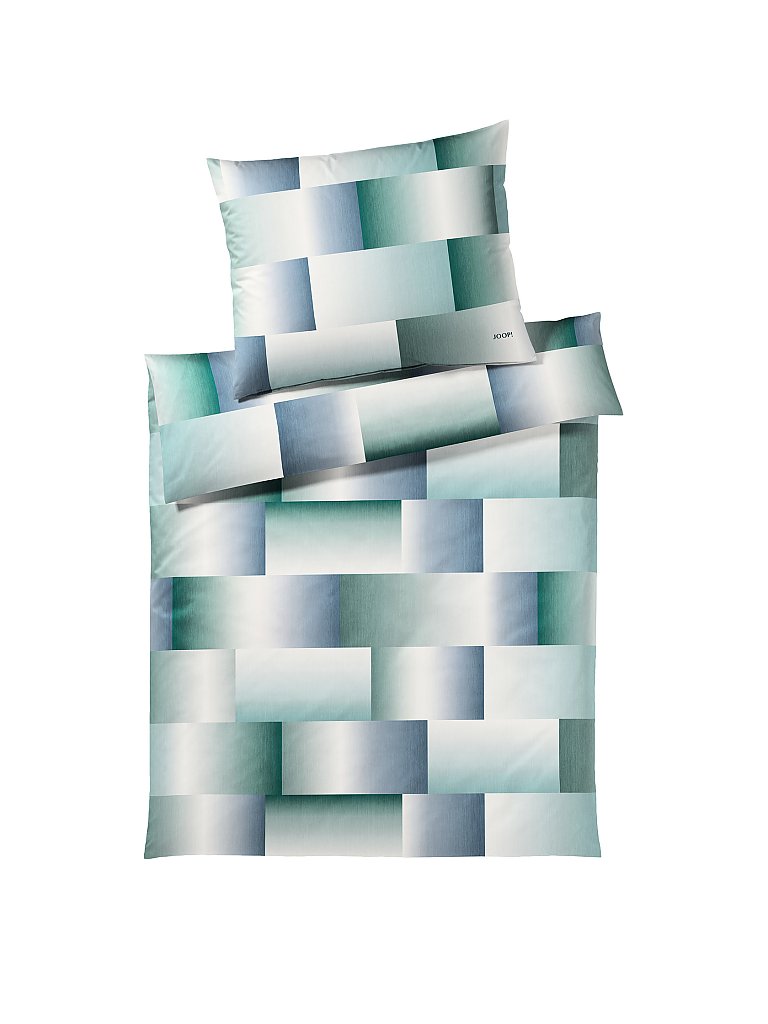 JOOP Satin-Bettwäsche Range Karo 2x 70x90cm/200x200cm blau