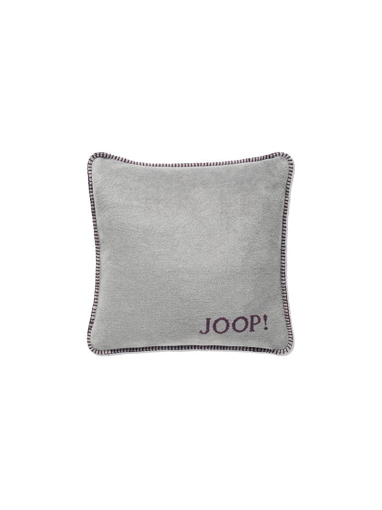 JOOP Kissenhülle Uni Doubleface 50x50cm (Graphit-Bordeaux) grau