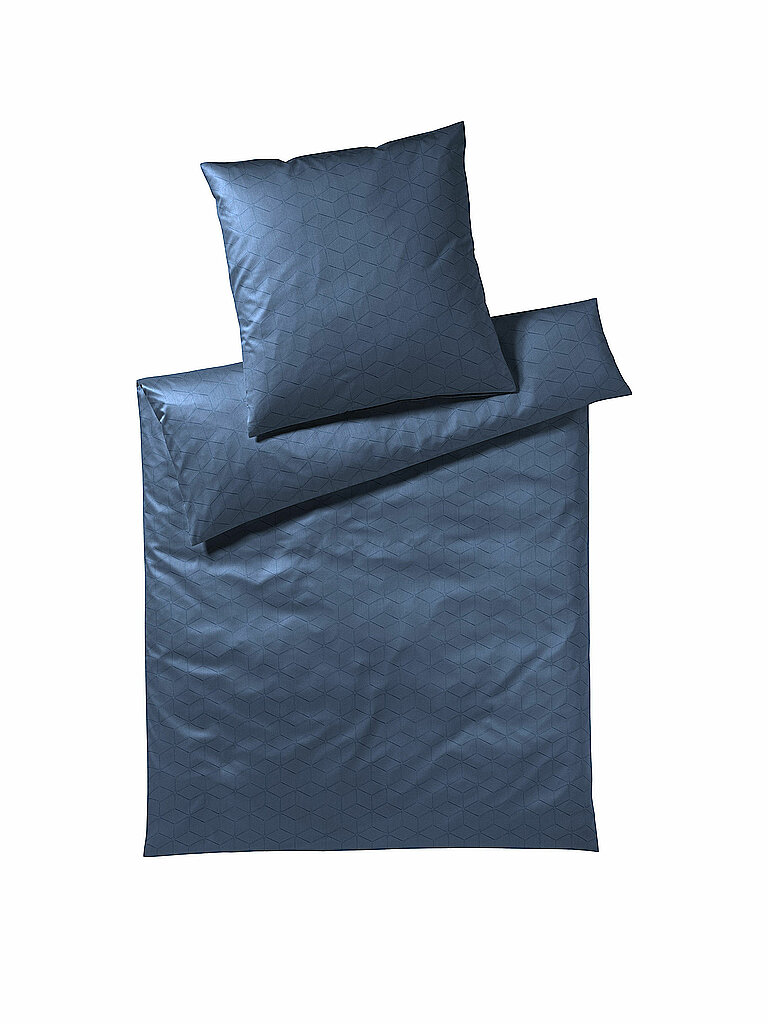 JOOP Satin-Bettwäsche Vision 70x90cm / 140x200cm (Steel Blue) blau