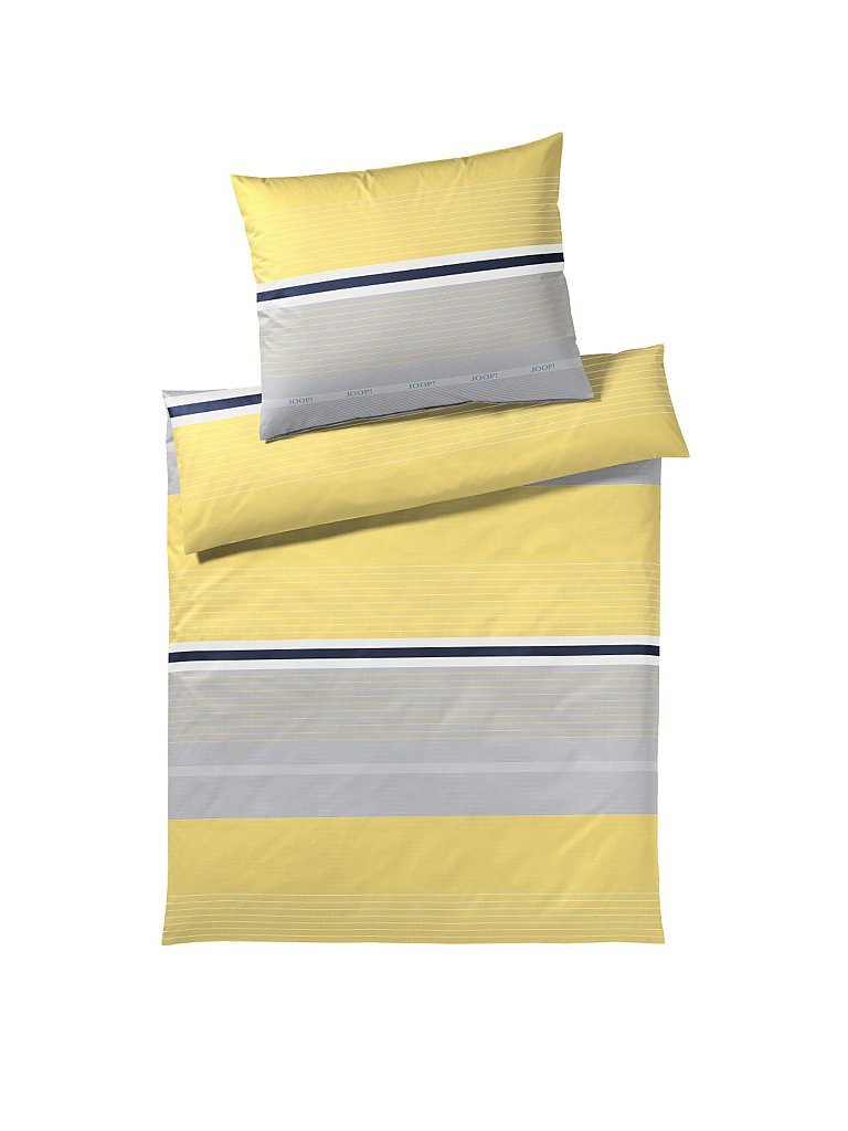 JOOP Satin-Bettwäsche Fit 70x90cm/140x200cm  gelb