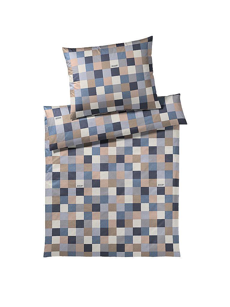 JOOP Satin Bettwäsche Mosaic 70x90cm / 140x220cm blau