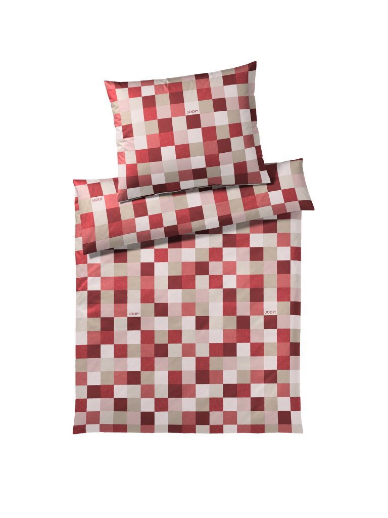 JOOP Satin Bettwäsche Mosaic 70x90cm / 140x220cm rot