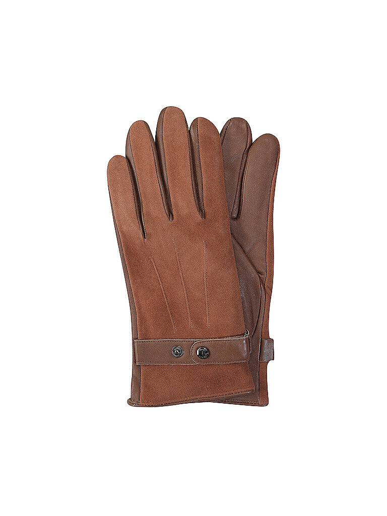 Lederhandschuhe aus Schafsleder mit Druckknopfriegel