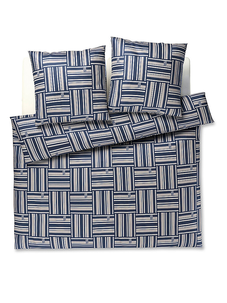 JOOP Satin Bettwäsche Weave 2x 70x90cm / 200x200cm Navy dunkelblau
