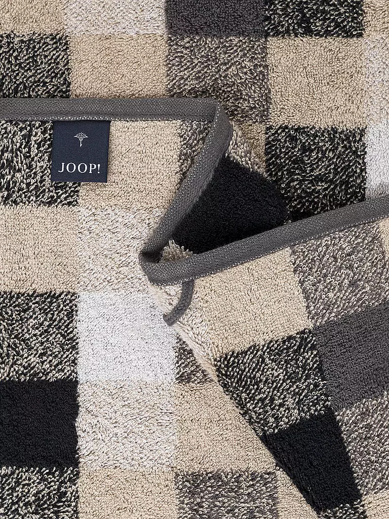 JOOP | Duschtuch VIBE KARO 80x150cm Stein | grau
