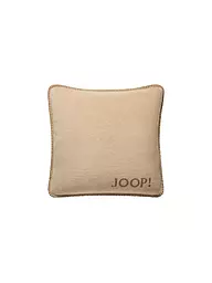 JOOP | Kissenhülle "Uni Doubleface" 50x50cm (Ecru-Feder) | braun