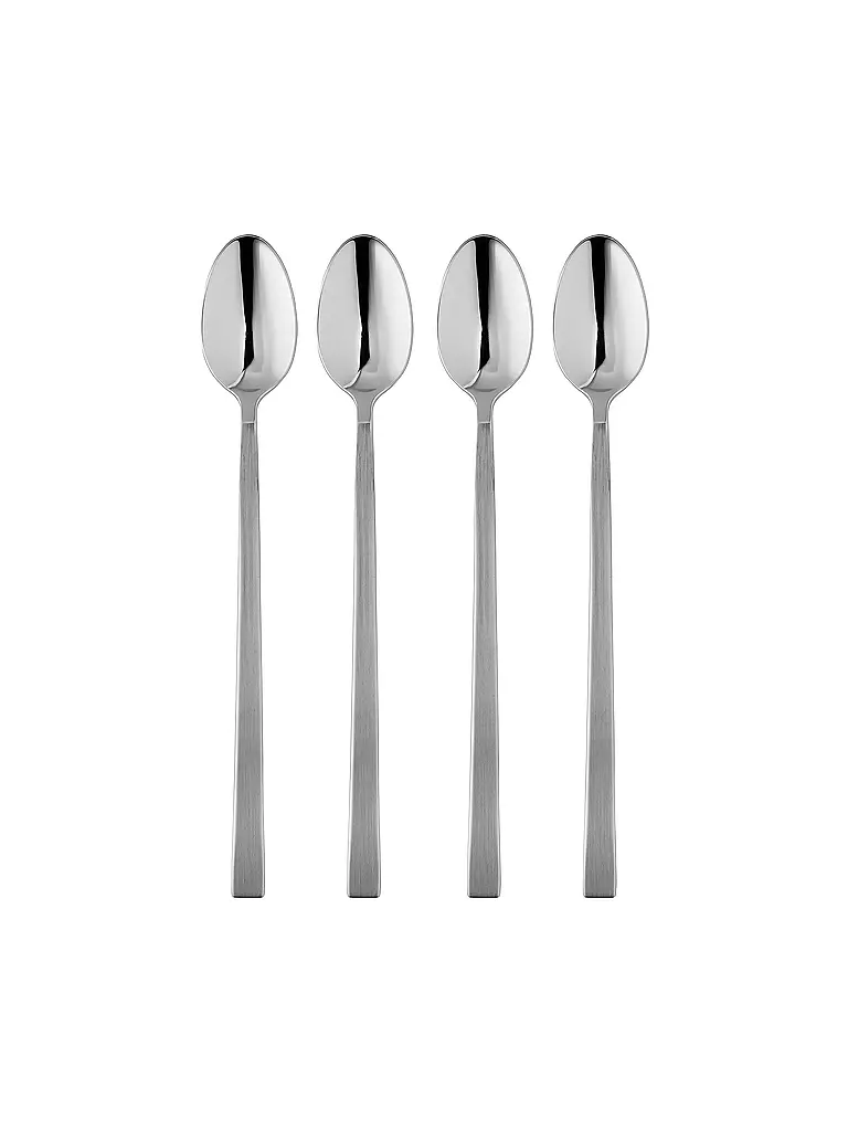 JOOP | Latte Macchiato Löffel Set 4tlg Satiniert | silber