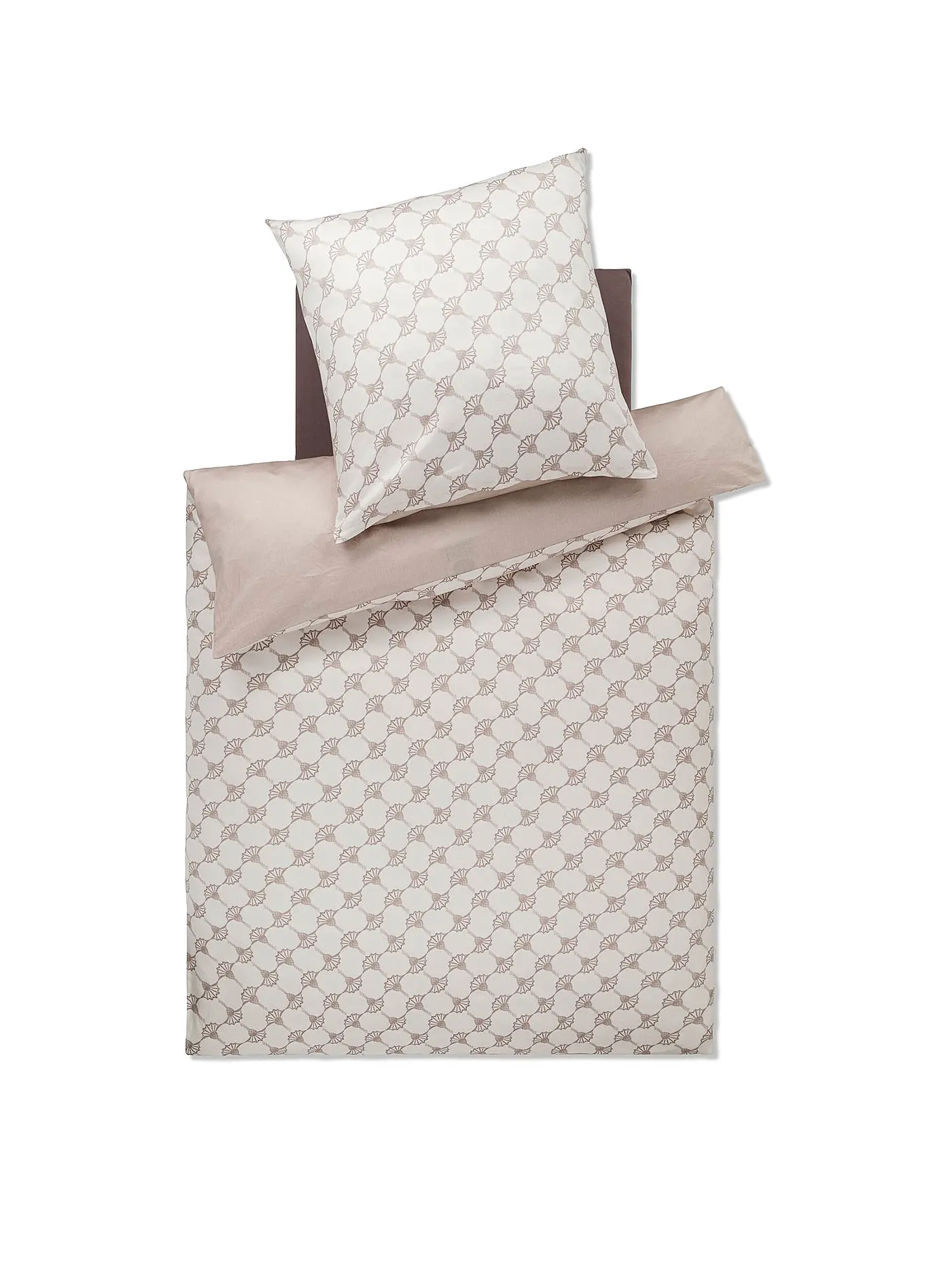 JOOP | Satin Bettwäsche 70x90cm/140x200cm CORNFLOWER DOUBLE Beige | beige