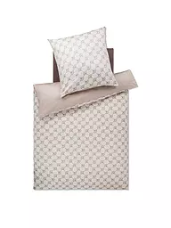 JOOP | Satin Bettwäsche 70x90cm/140x200cm CORNFLOWER DOUBLE Grau | beige