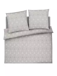 JOOP | Satin Bettwäsche CORNFLOWER CHARM 2x 70x90cm/200x200cm Vanille | hellgrau