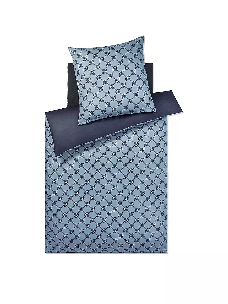 JOOP | Satin Bettwäsche CORNFLOWER DOUBLE 70x90cm/140x220cm Deep Ocean | dunkelblau