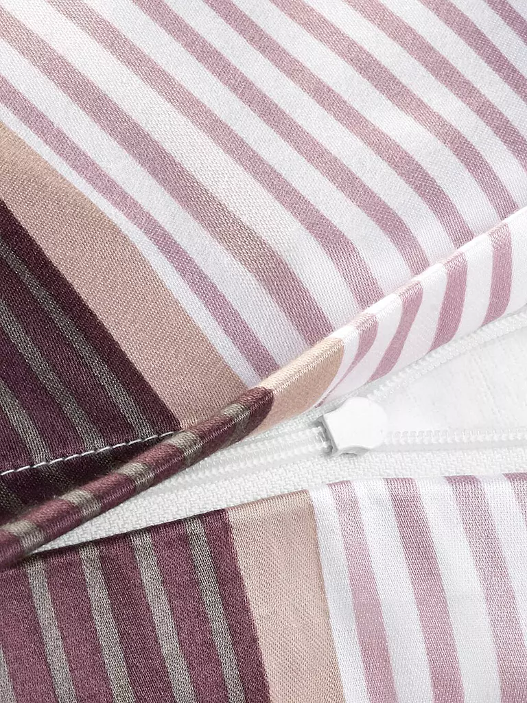 JOOP | Satin Bettwäsche Cornflower Stripes 70x90cm / 140x220cm Deep Wine | grau
