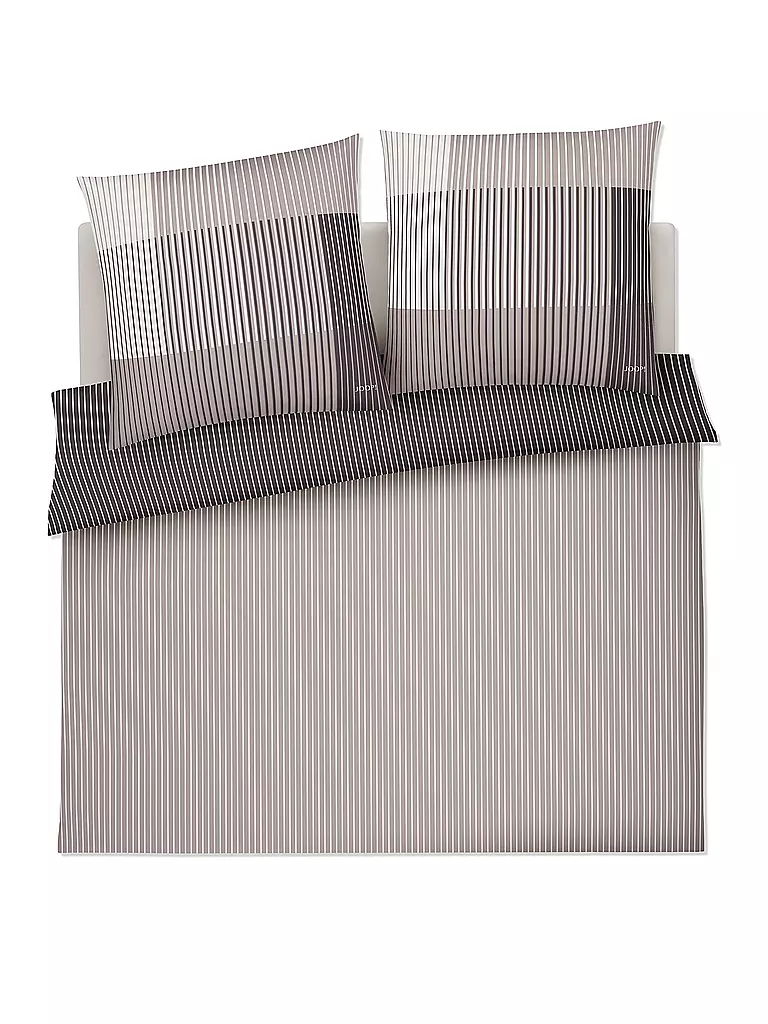JOOP | Satin Bettwäsche DIVIDED 2x 70x90cm / 200x200cm Blush | hellgrau
