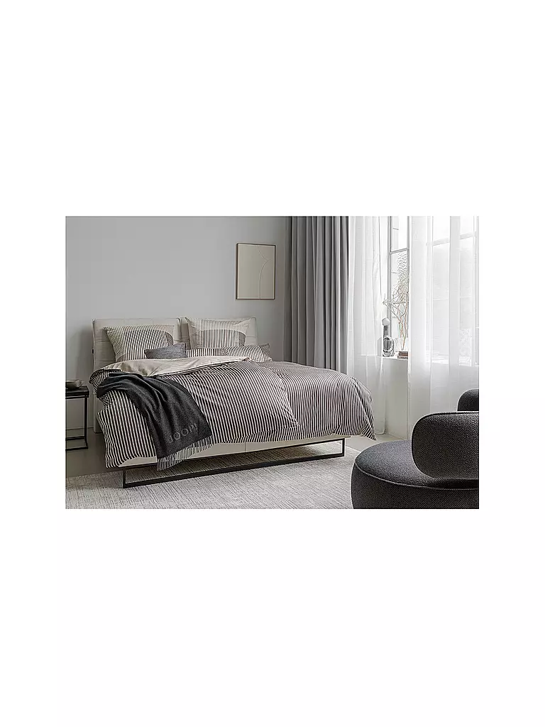 JOOP | Satin Bettwäsche DIVIDED 2x 70x90cm / 200x200cm Blush | hellgrau