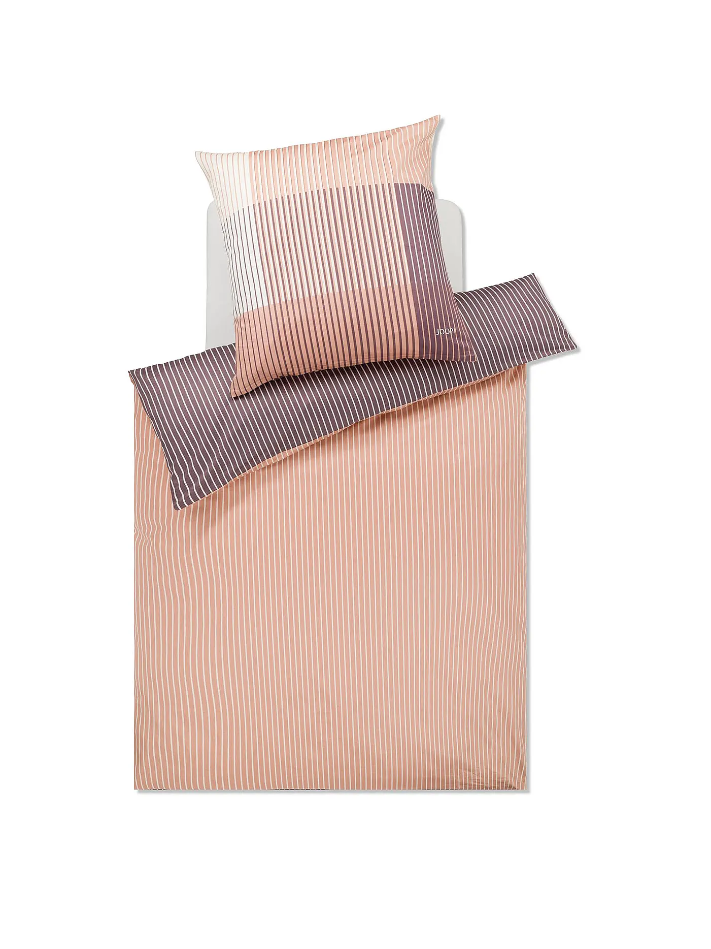 JOOP | Satin Bettwäsche DIVIDED 70x90cm / 140x220cm Jade | rosa