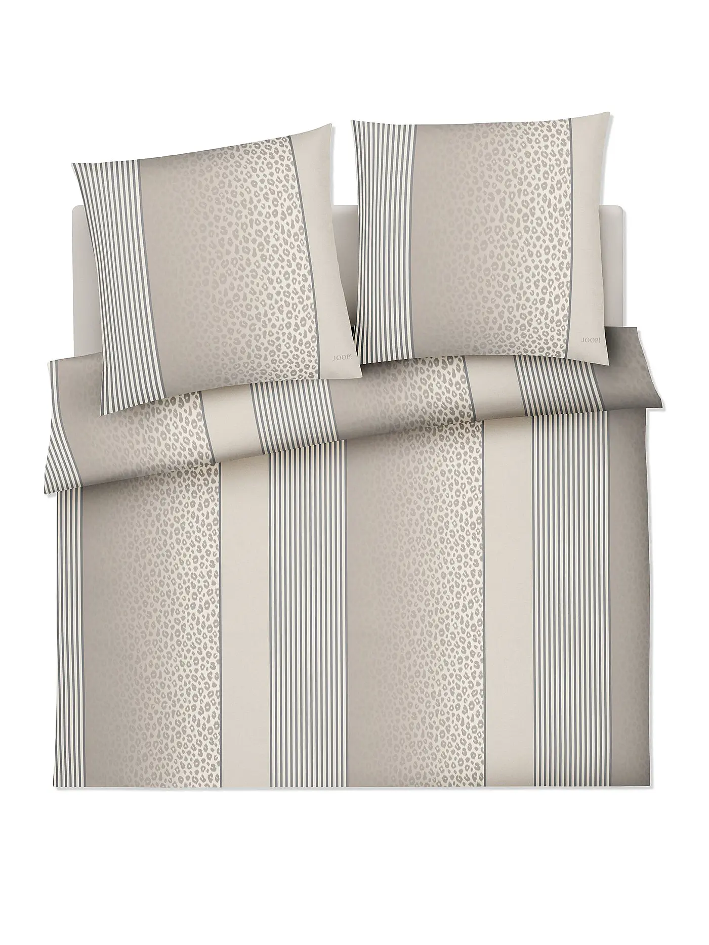 JOOP | Satin Bettwäsche LEO 2x 70x90cm / 200x200cm Sand | beige