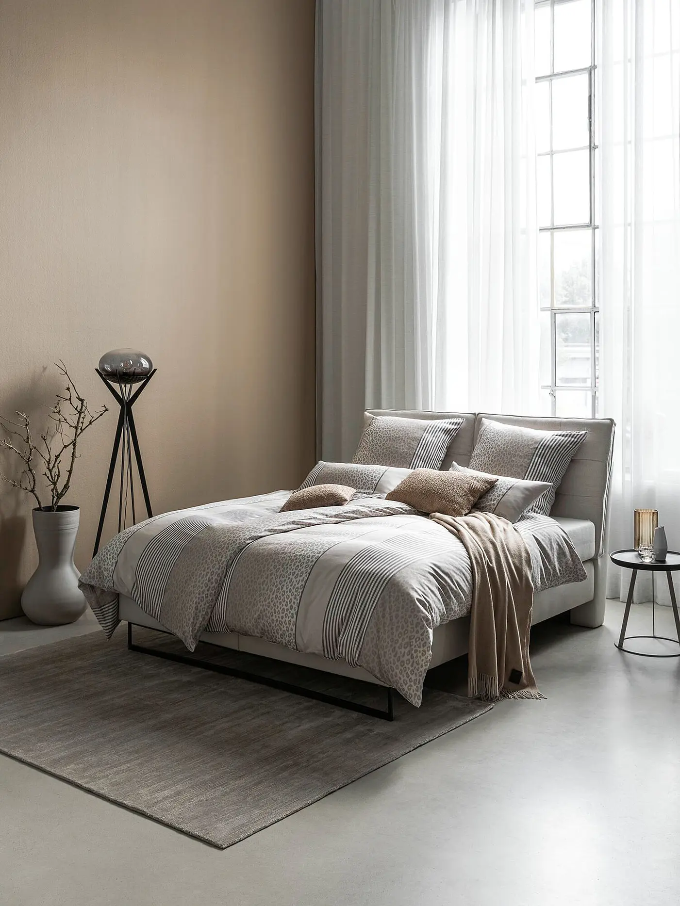 JOOP | Satin Bettwäsche LEO 2x 70x90cm / 200x200cm Sand | beige