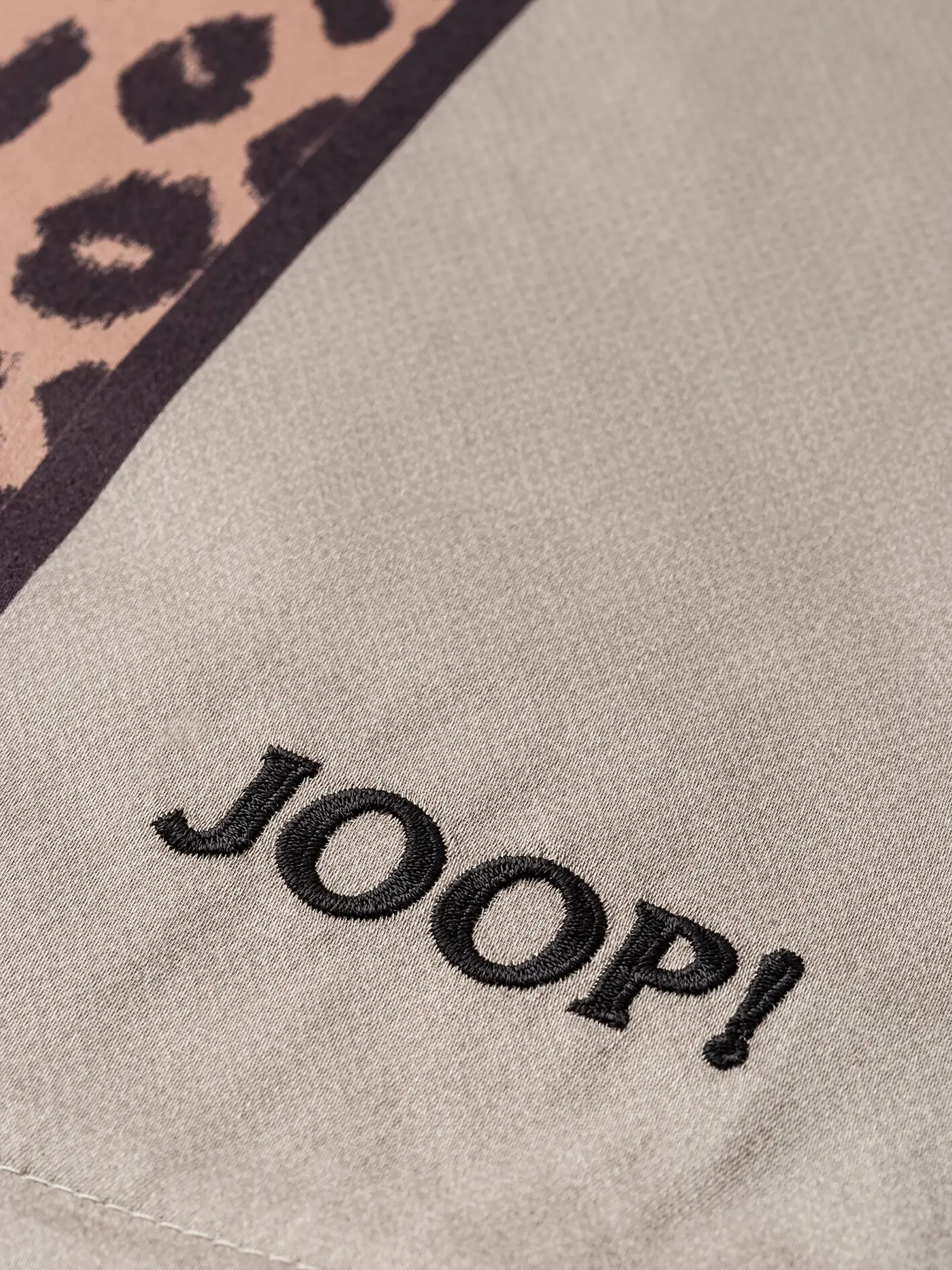 JOOP | Satin Bettwäsche LEO 2x 70x90cm / 200x200cm Stone | grau