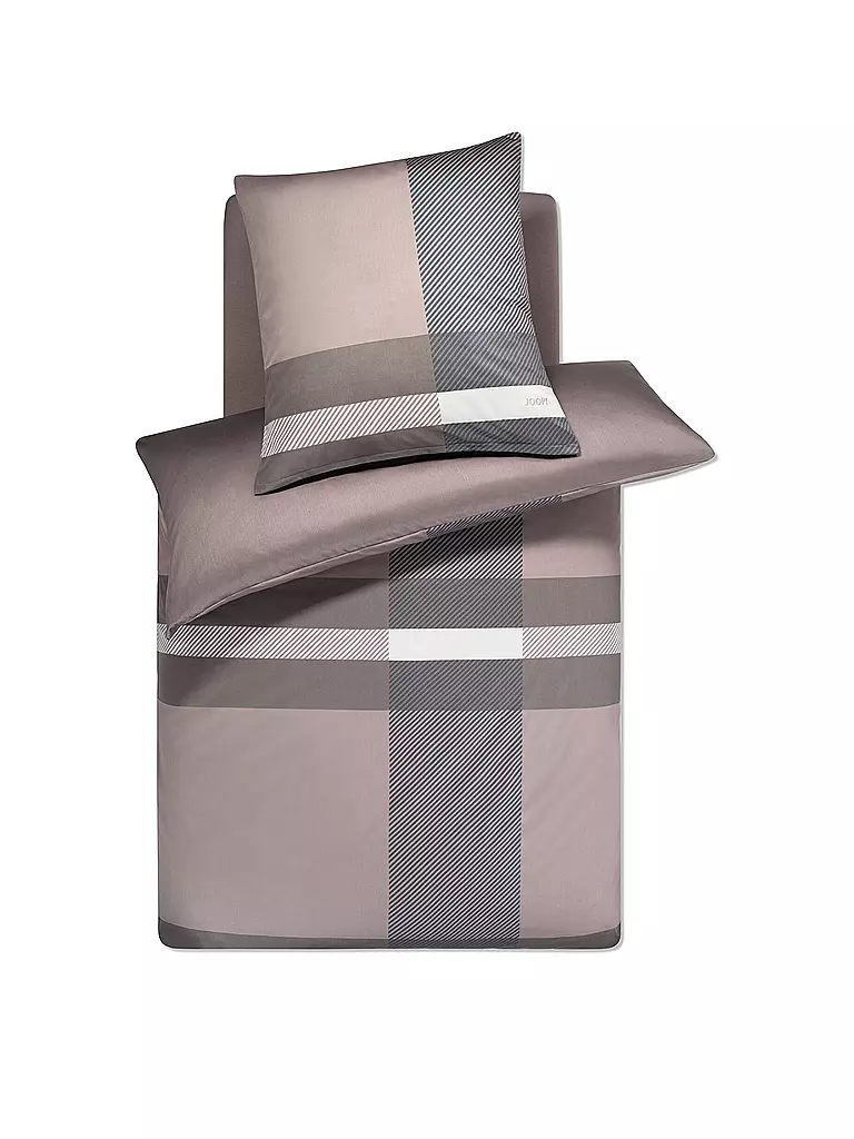 JOOP | Satin Bettwäsche MODERN 70x90cm/140x200cm Stone | grau