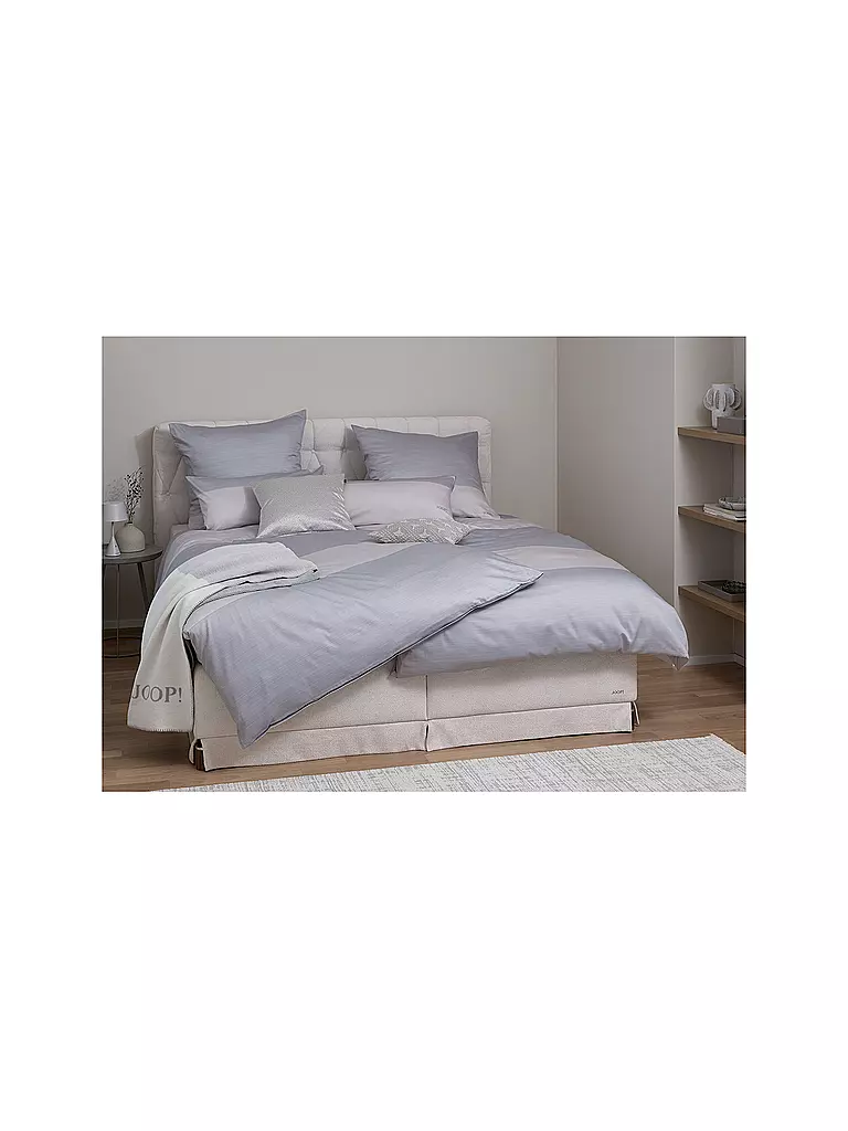 JOOP | Satin Bettwäsche SPLIT 70x90cm / 140x220cm Stone | hellgrau